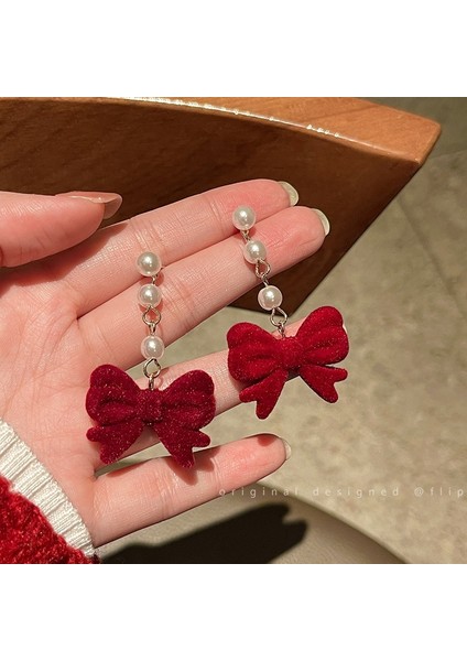 Bordo Kadife Küpeler Havadar Küpeler (Yurt Dışından)