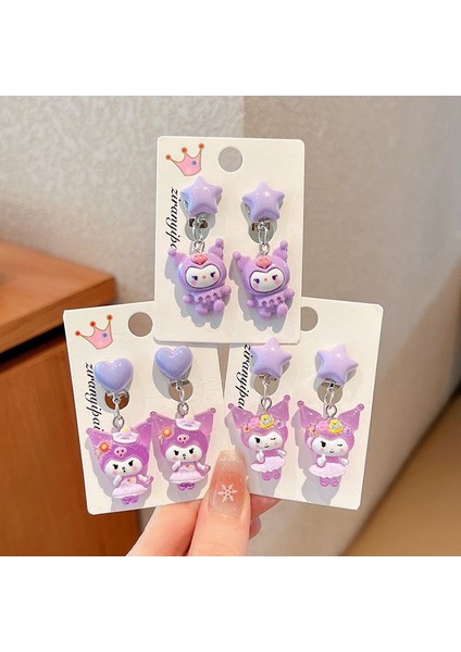 Deliksiz Çocuk Kulak Klipsleri Kulağa Zarar Vermez Kızlar Kulome Aksesuarları Bebek Yeni Sevimli Prenses Küpe Yüzük (Yurt Dışından)