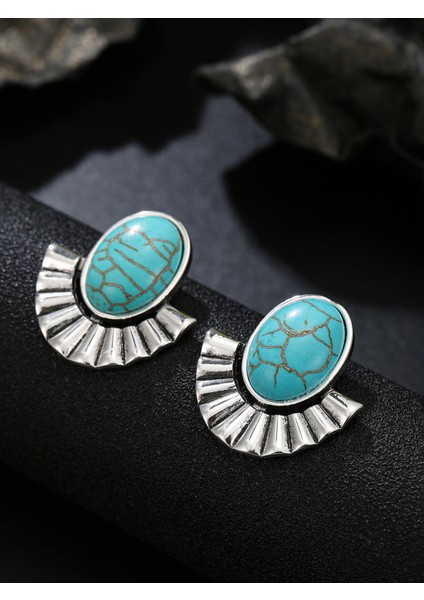 Vintage Turkuaz Küpeler Duygu Küpeleri Tasarım Niş Küpeler Kadın Küpeleri Damla Küpeler Çemberler (Yurt Dışından)