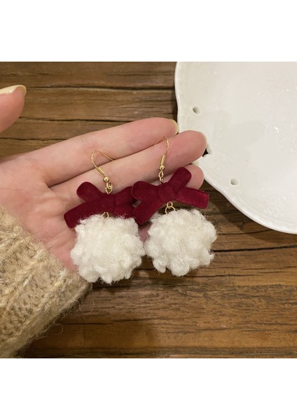 Bordo Kadife Küpeler Havadar Küpeler (Yurt Dışından)