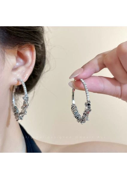 Tatlı ve Havalı Stil Seki Kız Düz Halka Küpeler Yeni Basit Yuvarlak Yüz Küpeleri Benzersiz Daire Küpeler (Yurt Dışından)