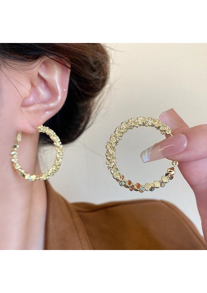 Avrupa ve Amerika Birleşik Devletleri Kişilik Büyük Daire Küpeler Kadın Kıdemli Küpe Duygusu Moda Mizaç Basit Küpeler Küpeler Kulak Aksesuarları (Yurt Dışından)