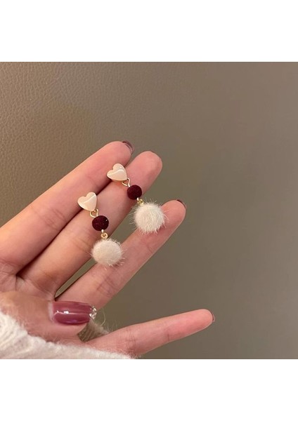 Bordo Kadife Küpeler Havadar Küpeler (Yurt Dışından)