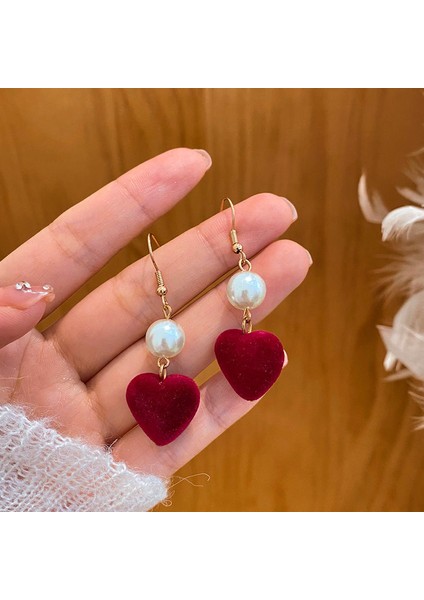 Bordo Kadife Küpeler Havadar Küpeler (Yurt Dışından)