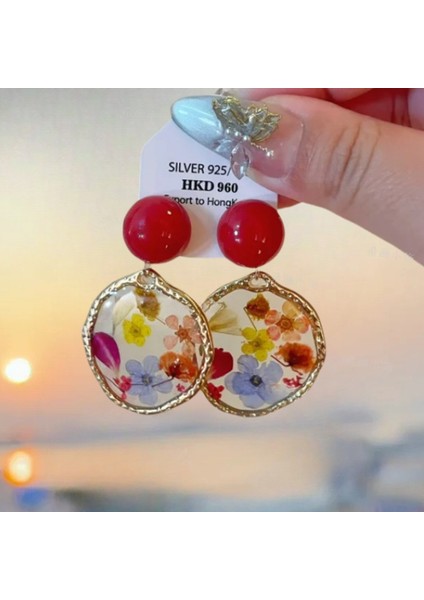 Kadınlar Için Tatil Tarzı Çiçekli Küpeler, Benzersiz ve Atılı Büyük Boy, Plaj Temalı Küpeler (Yurt Dışından)