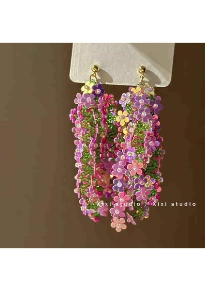 Kadınlar Için Tatil Tarzı Çiçekli Küpeler, Benzersiz ve Atılı Büyük Boy, Plaj Temalı Küpeler (Yurt Dışından)