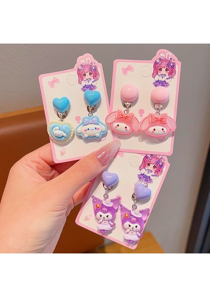 Deliksiz Çocuk Kulak Klipsleri Kulağa Zarar Vermez Kızlar Kulome Aksesuarları Bebek Yeni Sevimli Prenses Küpe Yüzük (Yurt Dışından)