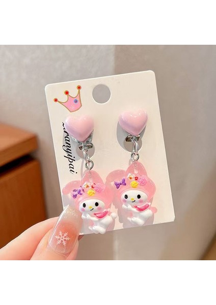 Deliksiz Çocuk Kulak Klipsleri Kulağa Zarar Vermez Kızlar Kulome Aksesuarları Bebek Yeni Sevimli Prenses Küpe Yüzük (Yurt Dışından)