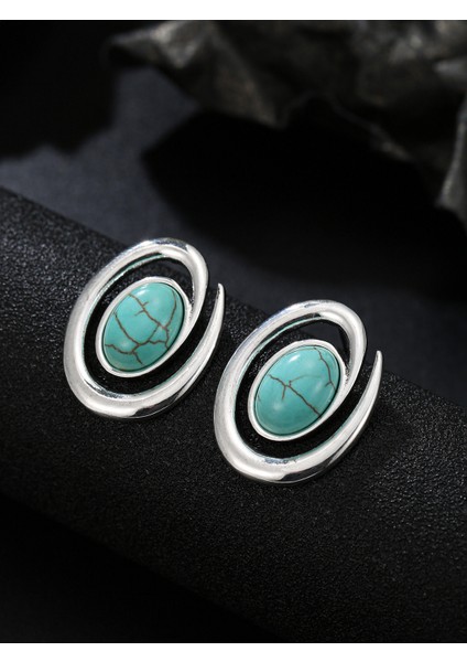 Vintage Turkuaz Küpeler Duygu Küpeleri Tasarım Niş Küpeler Kadın Küpeleri Damla Küpeler Çemberler (Yurt Dışından)