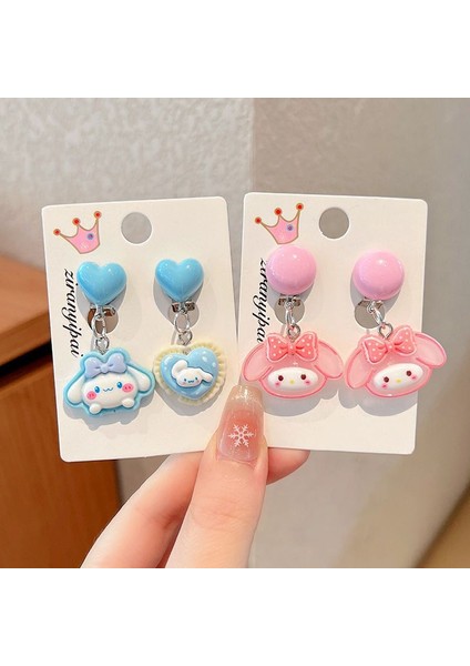 Deliksiz Çocuk Kulak Klipsleri Kulağa Zarar Vermez Kızlar Kulome Aksesuarları Bebek Yeni Sevimli Prenses Küpe Yüzük (Yurt Dışından)