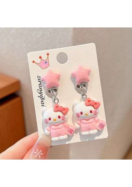 Deliksiz Çocuk Kulak Klipsleri Kulağa Zarar Vermez Kızlar Kulome Aksesuarları Bebek Yeni Sevimli Prenses Küpe Yüzük (Yurt Dışından)