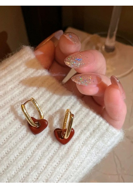 Bordo Kadife Küpeler Havadar Küpeler (Yurt Dışından)