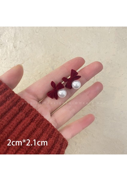 Bordo Kadife Küpeler Havadar Küpeler (Yurt Dışından)