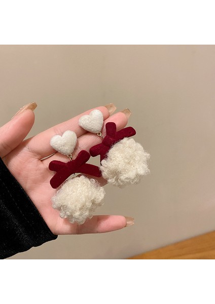 Bordo Kadife Küpeler Havadar Küpeler (Yurt Dışından)