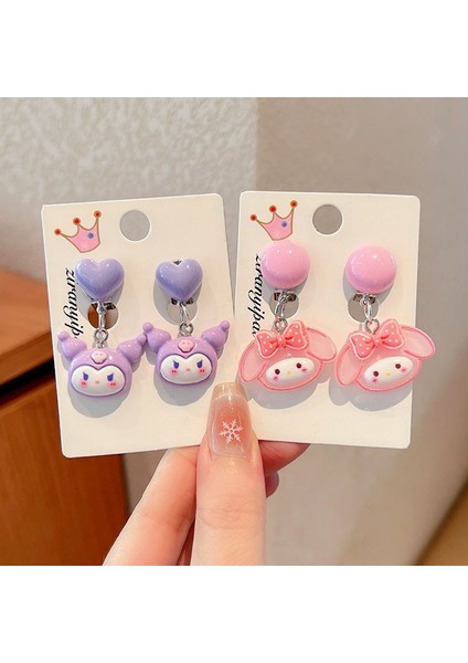 Deliksiz Çocuk Kulak Klipsleri Kulağa Zarar Vermez Kızlar Kulome Aksesuarları Bebek Yeni Sevimli Prenses Küpe Yüzük (Yurt Dışından)