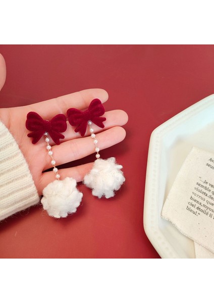 Bordo Kadife Küpeler Havadar Küpeler (Yurt Dışından)