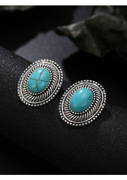 Vintage Turkuaz Küpeler Duygu Küpeleri Tasarım Niş Küpeler Kadın Küpeleri Damla Küpeler Çemberler (Yurt Dışından)