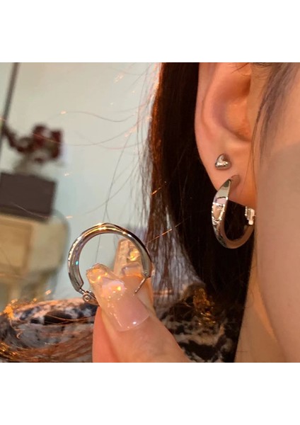 Avrupa ve Amerika Birleşik Devletleri Kişilik Büyük Daire Küpeler Kadın Kıdemli Küpe Duygusu Moda Mizaç Basit Küpeler Küpeler Kulak Aksesuarları (Yurt Dışından)