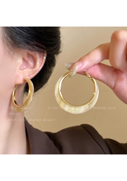 Avrupa ve Amerika Birleşik Devletleri Kişilik Büyük Daire Küpeler Kadın Kıdemli Küpe Duygusu Moda Mizaç Basit Küpeler Küpeler Kulak Aksesuarları (Yurt Dışından)