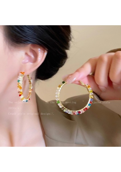 Avrupa ve Amerika Birleşik Devletleri Kişilik Büyük Daire Küpeler Kadın Kıdemli Küpe Duygusu Moda Mizaç Basit Küpeler Küpeler Kulak Aksesuarları (Yurt Dışından)