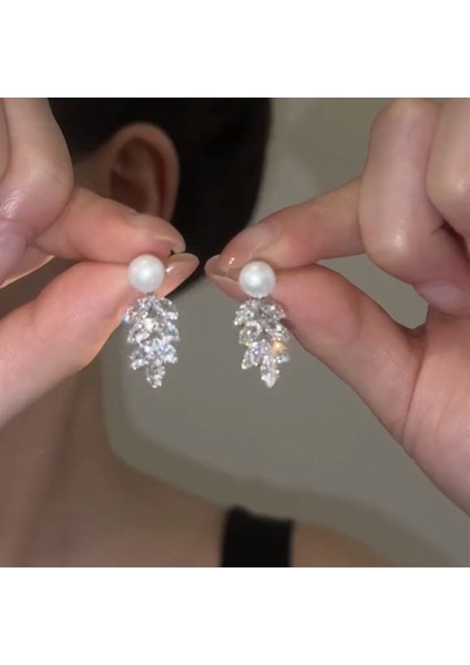 Kadınlar Için 925 Ayar Gümüş Püsküllü Çiçek Küpeler, Lüks Uzun Küpeler, Popüler Stil (Yurt Dışından)