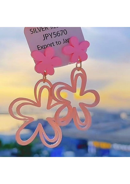 Kadınlar Için Tatil Tarzı Çiçekli Küpeler, Benzersiz ve Atılı Büyük Boy, Plaj Temalı Küpeler (Yurt Dışından)