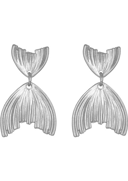 Kadınlar Için Avrupa ve Amerikan Tarzı Metalik Pürüzsüz Katlanır Küpeler, Geometrik Taç Yaprağı Küpeler (Yurt Dışından)