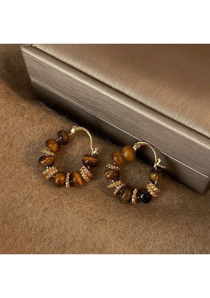 Maillard Kaplan Gözü Taşlı Küpeler - Kadınlar Için Vintage, Çok Yönlü, Zarif, Lüks, Sade ve Şık Küpeler (Yurt Dışından)