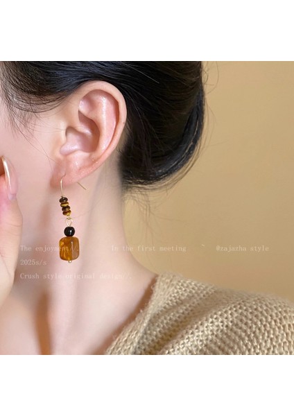 Kadınlar Için Yeni Metalik Cilalı Küpeler, Zarif ve Sofistike Halka Küpeler (Yurt Dışından)