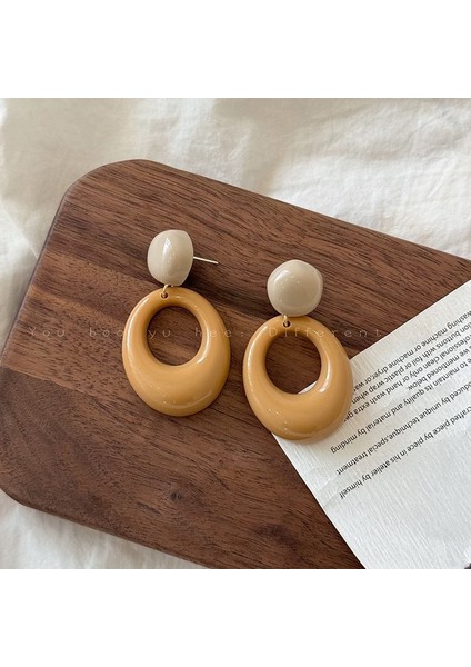 Tatlı ve Havalı Stil Seki Kız Düz Halka Küpeler Yeni Basit Yuvarlak Yüz Küpeleri Benzersiz Daire Küpeler (Yurt Dışından)