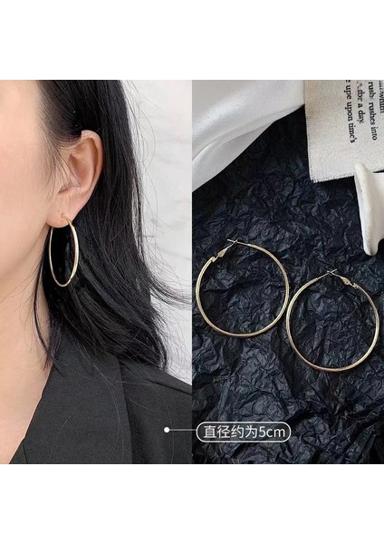 Avrupa ve Amerika Birleşik Devletleri Kişilik Büyük Daire Küpeler Kadın Kıdemli Küpe Duygusu Moda Mizaç Basit Küpeler Küpeler Kulak Aksesuarları (Yurt Dışından)