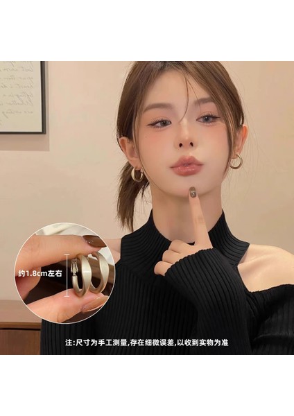 Tatlı ve Havalı Stil Seki Kız Düz Halka Küpeler Yeni Basit Yuvarlak Yüz Küpeleri Benzersiz Daire Küpeler (Yurt Dışından)