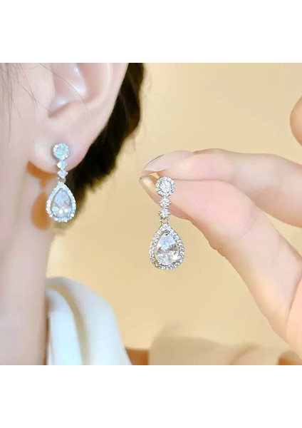 Kadınlar Için 925 Ayar Gümüş Püsküllü Çiçek Küpeler, Lüks Uzun Küpeler, Popüler Stil (Yurt Dışından)