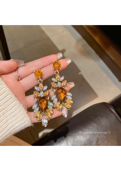 Kadınlar Için 925 Ayar Gümüş Püsküllü Çiçek Küpeler, Lüks Uzun Küpeler, Popüler Stil (Yurt Dışından)