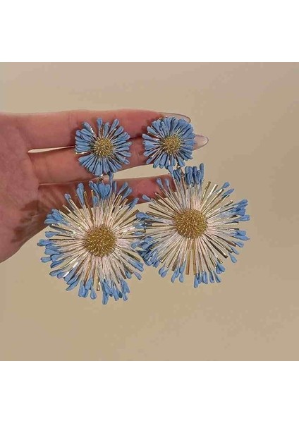 Kadınlar Için Tatil Tarzı Çiçekli Küpeler, Benzersiz ve Atılı Büyük Boy, Plaj Temalı Küpeler (Yurt Dışından)