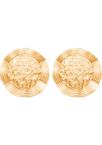 Kadınlar Için Avrupa ve Amerikan Tarzı Metalik Pürüzsüz Katlanır Küpeler, Geometrik Taç Yaprağı Küpeler (Yurt Dışından)