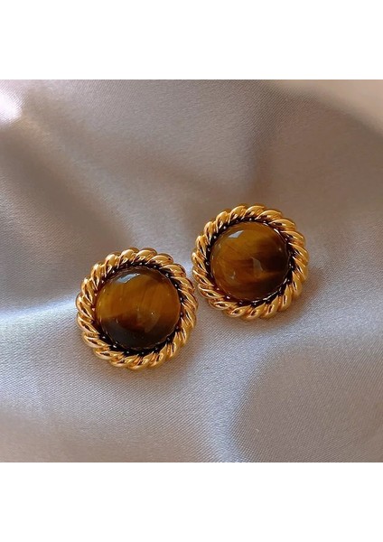 Maillard Kaplan Gözü Taşlı Küpeler - Kadınlar Için Vintage, Çok Yönlü, Zarif, Lüks, Sade ve Şık Küpeler (Yurt Dışından)