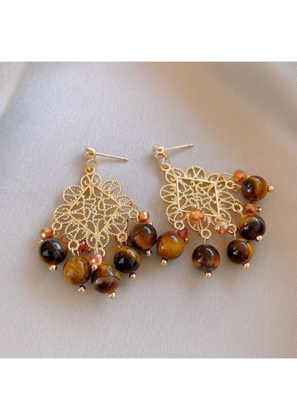 Maillard Kaplan Gözü Taşlı Küpeler - Kadınlar Için Vintage, Çok Yönlü, Zarif, Lüks, Sade ve Şık Küpeler (Yurt Dışından)