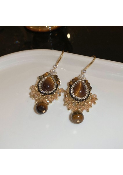 Maillard Kaplan Gözü Taşlı Küpeler - Kadınlar Için Vintage, Çok Yönlü, Zarif, Lüks, Sade ve Şık Küpeler (Yurt Dışından)