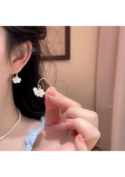 Tatlı ve Havalı Stil Seki Kız Düz Halka Küpeler Yeni Basit Yuvarlak Yüz Küpeleri Benzersiz Daire Küpeler (Yurt Dışından)