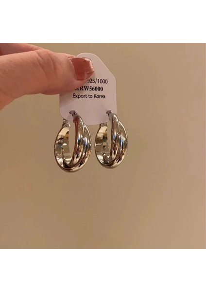 Tatlı ve Havalı Stil Seki Kız Düz Halka Küpeler Yeni Basit Yuvarlak Yüz Küpeleri Benzersiz Daire Küpeler (Yurt Dışından)