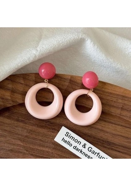 Tatlı ve Havalı Stil Seki Kız Düz Halka Küpeler Yeni Basit Yuvarlak Yüz Küpeleri Benzersiz Daire Küpeler (Yurt Dışından)