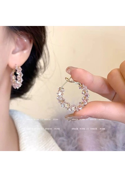 Avrupa ve Amerika Birleşik Devletleri Kişilik Büyük Daire Küpeler Kadın Kıdemli Küpe Duygusu Moda Mizaç Basit Küpeler Küpeler Kulak Aksesuarları (Yurt Dışından)