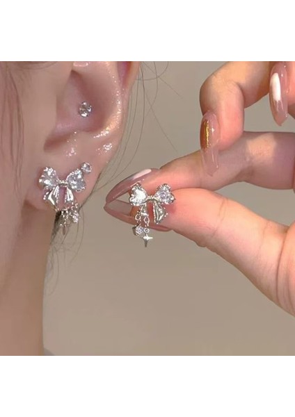 Kadınlar Için 925 Ayar Gümüş Püsküllü Çiçek Küpeler, Lüks Uzun Küpeler, Popüler Stil (Yurt Dışından)