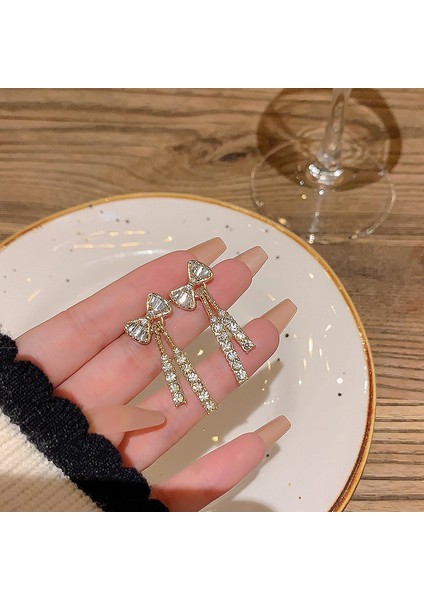 Kadınlar Için 925 Ayar Gümüş Püsküllü Çiçek Küpeler, Lüks Uzun Küpeler, Popüler Stil (Yurt Dışından)