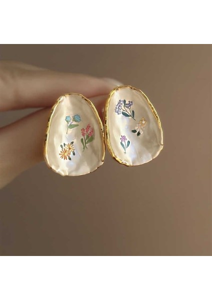 Kadınlar Için Tatil Tarzı Çiçekli Küpeler, Benzersiz ve Atılı Büyük Boy, Plaj Temalı Küpeler (Yurt Dışından)