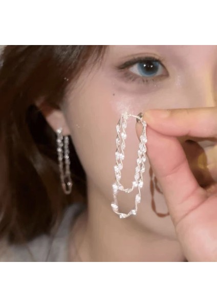 Tatlı ve Havalı Stil Seki Kız Düz Halka Küpeler Yeni Basit Yuvarlak Yüz Küpeleri Benzersiz Daire Küpeler (Yurt Dışından)