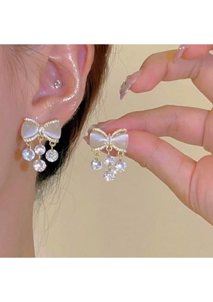 Kadınlar Için 925 Ayar Gümüş Püsküllü Çiçek Küpeler, Lüks Uzun Küpeler, Popüler Stil (Yurt Dışından)