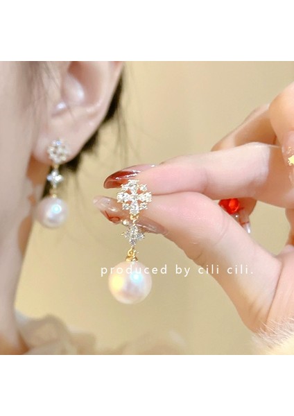 Kadınlar Için 925 Ayar Gümüş Püsküllü Çiçek Küpeler, Lüks Uzun Küpeler, Popüler Stil (Yurt Dışından)