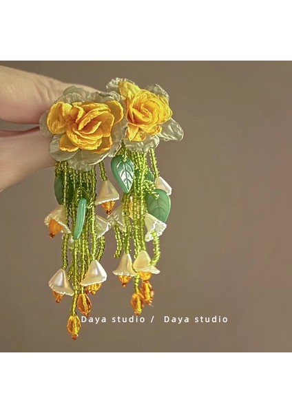 Kadınlar Için Tatil Tarzı Çiçekli Küpeler, Benzersiz ve Atılı Büyük Boy, Plaj Temalı Küpeler (Yurt Dışından)